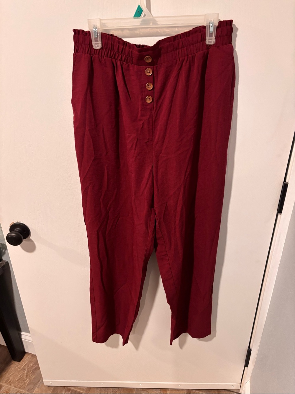 High-Waist Grace Karin Pants in Burgundy size 2x